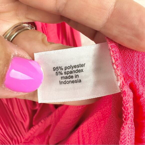 Lane Bryant Convertible Off-The-Shoulder Pleated Midi Dress In Rouge Red 18/20 - Picture 13 of 15